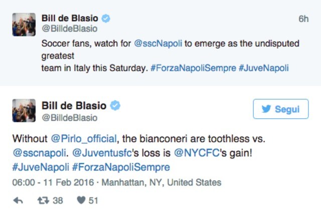 I tweet del sindaco di New York, Bill de Blasio