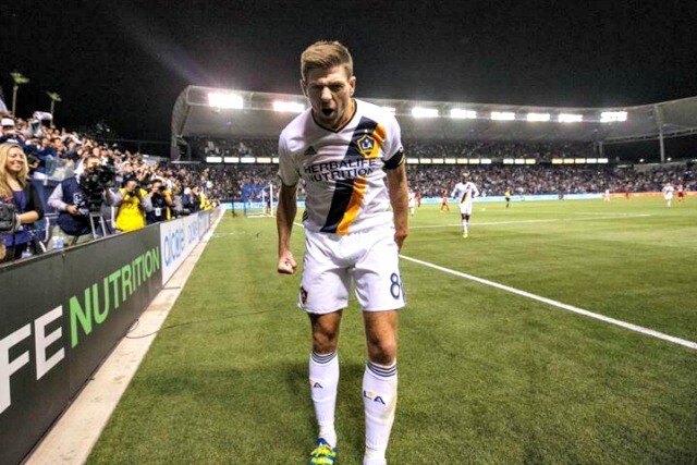Gerrard esulta dopo il gol segnato al Real Salt Lake