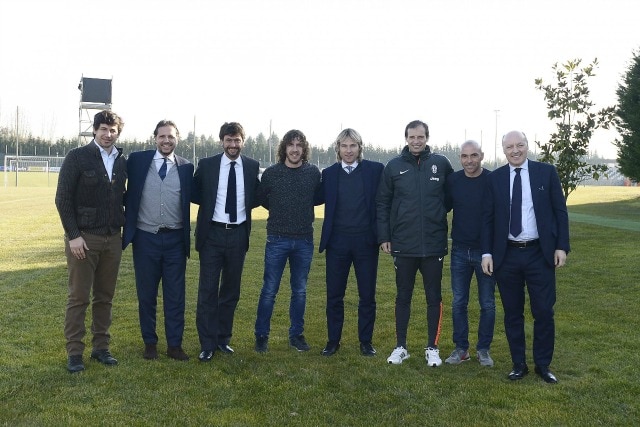 Albertini, Paratici, Andrea Agnelli, Puyol, Nedved, Allegri, Ivan De La Pena, Marotta