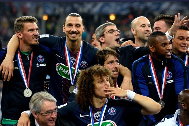 Zlatan Ibrahimovic fa festa per la vittoria della Coppa di Francia