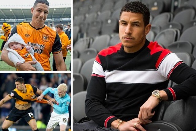 Jake Livermore in campo con il figlioletto nato di recente (fonte twitter @MailSport)