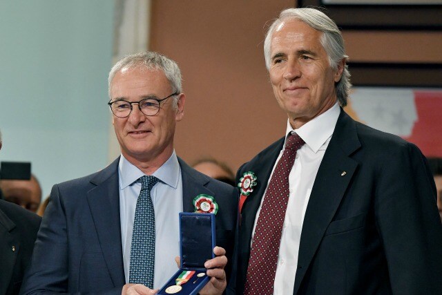 Claudio Ranieri accanto al presidente del Coni, Giovanni Malagò