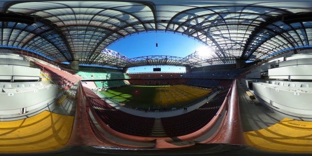 Una veduta dello stadio ’Meazza’ di San Siro che ospiterà la finale di Champions