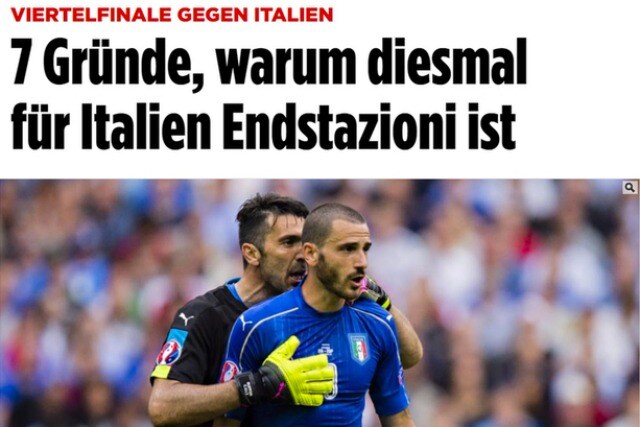 La Bild elenca i sette motivi che condannano l’Italia contro la Germania