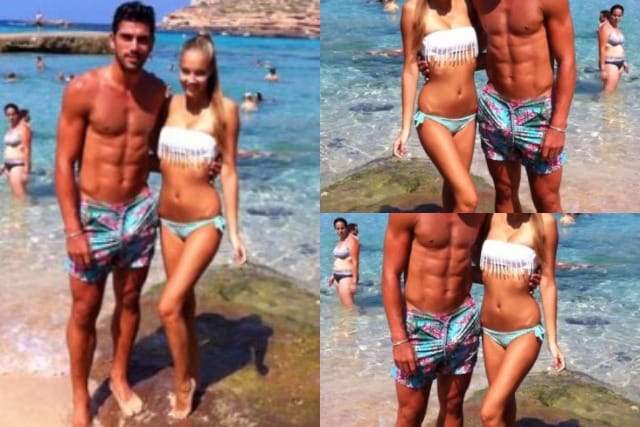 Graziano sembra ’gradire’ particolarmente la vicinanza della fidanzata Vicky in spiaggia