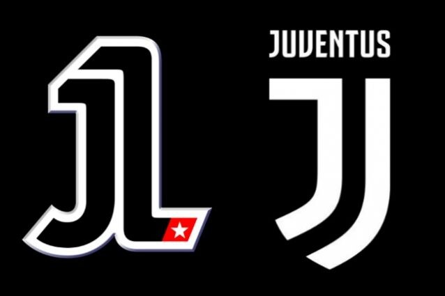 La somiglianza tra il marchio del campione del mondo della MotoGp Jorge Lorenzo e quello nuovo di zecca della Juventus