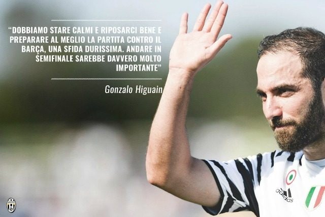 La foto di Higuain tratta dall’account Twitter della Juventus