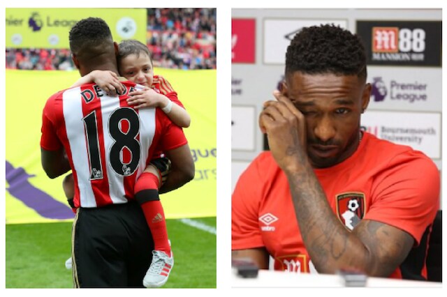 Defoe si commuove durante la conferenza stampa parlando del piccolo Bradley Lowery (Foto RichardCrease/BNPS DailyMail)