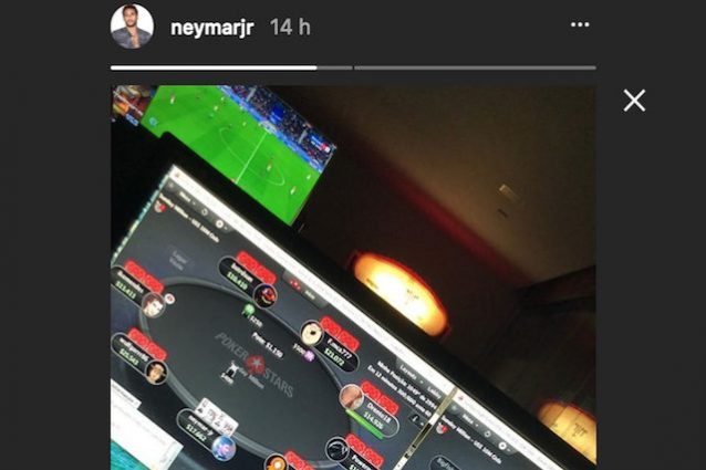 Neymar su Instagram alle prese con il poker durante la partita decisiva contro il Monaco