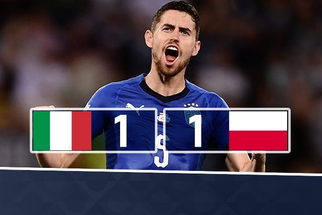 Nations League, l’Italia pareggia con la Polonia: Jorginho risponde a Zielinski