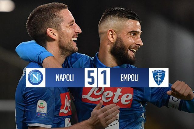 Al festival del gol, Mertens (tripletta), Insigne e Milik fanno volare il Napoli