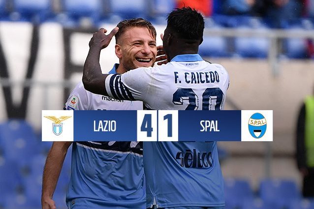 Immobile show, poker della Lazio alla Spal: Simone Inzaghi è quarto da solo