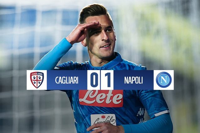 A Cagliari la risolve Milik a tempo scaduto: il Napoli resta in scia alla Juve