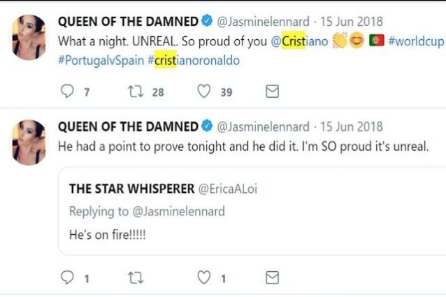 I complimenti del passato della Lennard a Cristiano Ronaldo