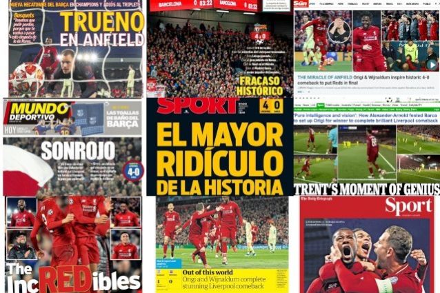 Fracaso historico, così i giornali raccontano la disfatta del Barcellona a Liverpool