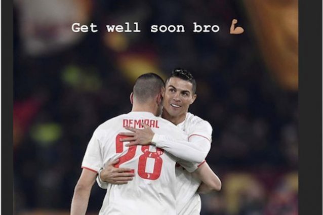 Il post su Instagram di Ronaldo per Demiral