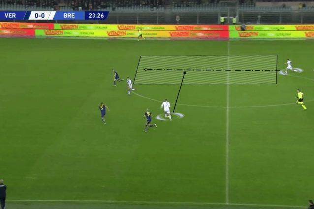 Un inserimento nello spazio di Tonali nella gara contro il Verona