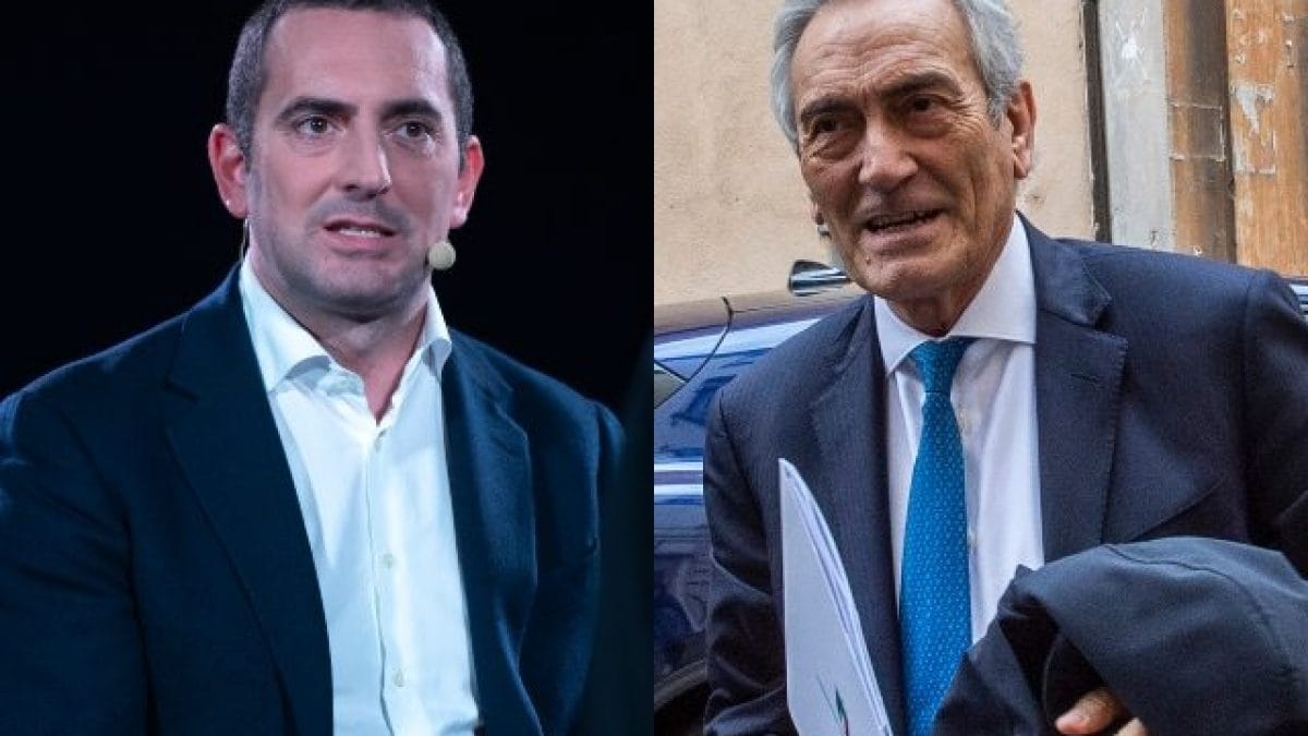 Il ministro, Vincenzo Spadafora, e il presidente Figc, Gabriele Gravina